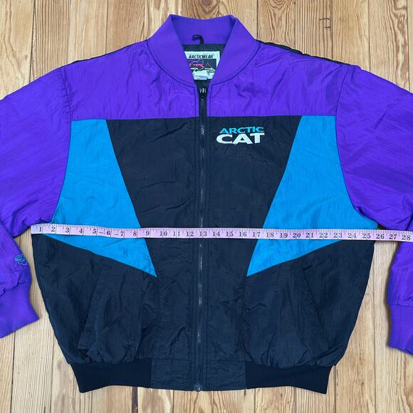 Vintage 90s Arctic Cat Color Block Snowmobile Jacket - Men's XL - Picture 4 of 7